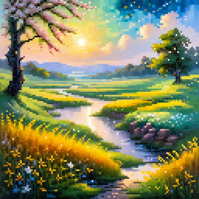 00456-323772368-(highly detailed), ((masterpiece)),(Impasto), intricate, digital painting,shadow ,landscapes ,(spring_1.2), fantasy,(firefly) ,(.png